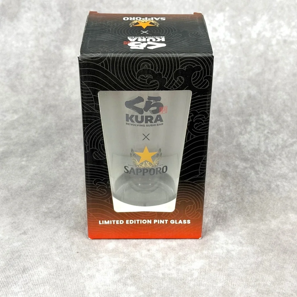 Kura Revolving Sushi Bar x Sapporo Limited Edition Pint Glass New in Box